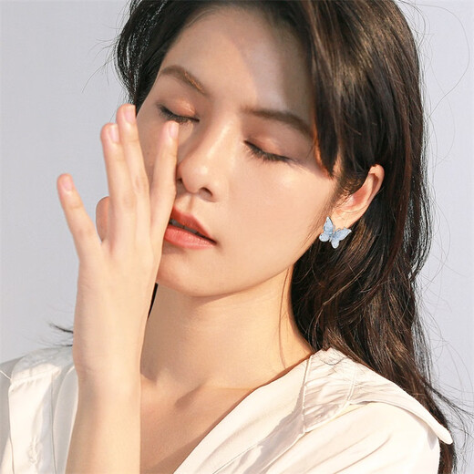 Qlady crystal butterfly temperament earrings women's sterling silver earrings new 2025 high-end silver earrings unique earrings