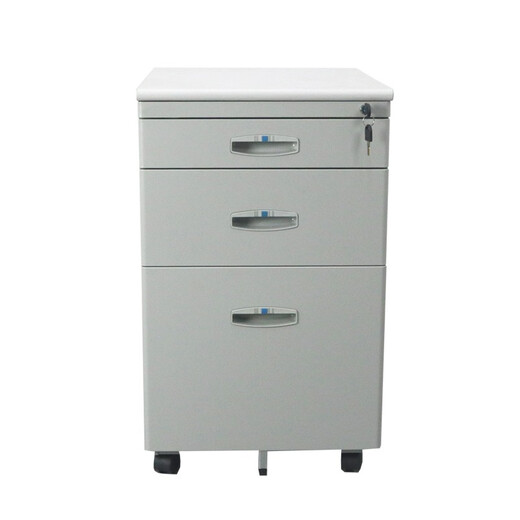 Jida Furniture (JIDA) Shanghai iron sheet steel three bucket drawer movable document low tool information cabinet under the table a4 hanging quick labor cabinet with wheel lock light gray GX-3D height 675*width 405*depth 495