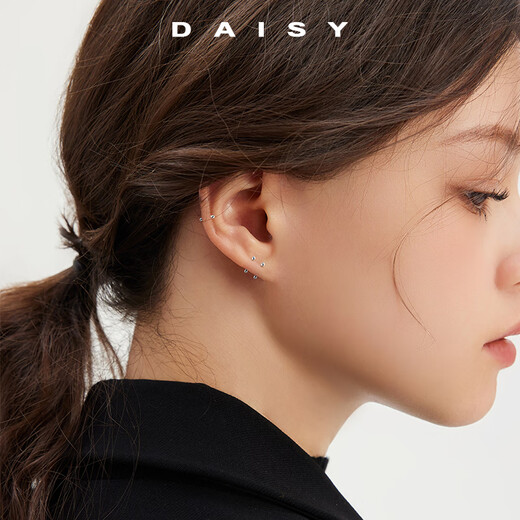 DAISY DREAM999 full white fungus stick round head earrings for women to support ear piercing to prevent falling off when sleeping, no need to remove small earrings ear bone nails bean earrings 4 pieces 8mm suitable for thin earlobes 999 white fungus stick