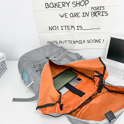 Weinarden backpack men's trendy brand men's large-capacity travel bag sports computer backpack junior high school high school college student bag gray