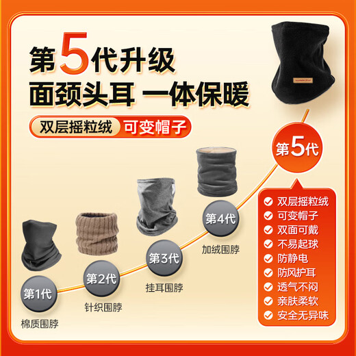 Warrior neck scarf for men, winter warm pullover scarf, trendy cycling and windproof plus velvet thickened neck sleeve to prevent cold and neck protection for men