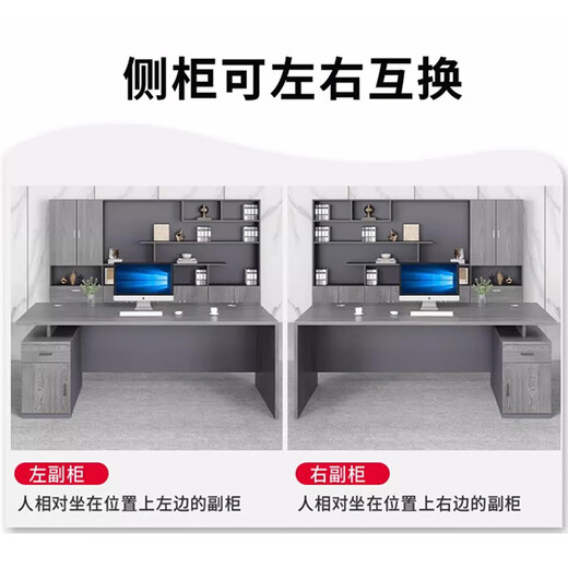 Lelike desk simple modern office furniture table and chair combination manager desk computer single desk boss desk 160*80*75 dark walnut + drawer side cabinet