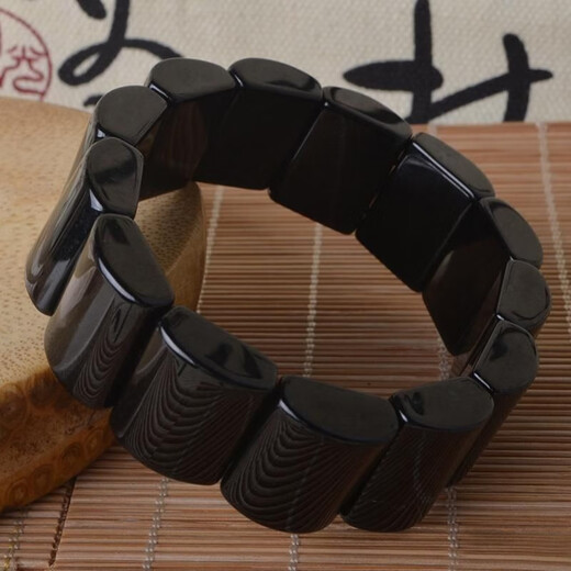 Cute natural obsidian bracelet obsidian obsidian men's Pixiu crystal bracelet bracelet for men black gold obsidian bracelet length 20 width 13 hand circumference 18 cm