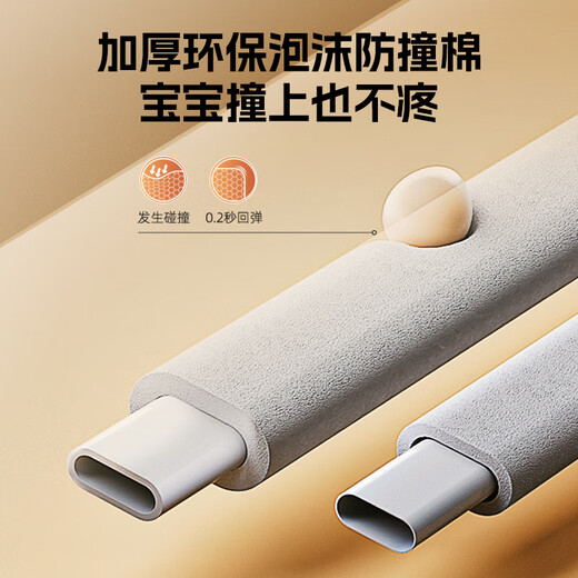 Maruya crib fence bed double-sided bed guardrail baby anti-fall guardrail anti-fall bed block children's guardrail Gray Penguin 1.8 + Gray Glacier 2m double-sided