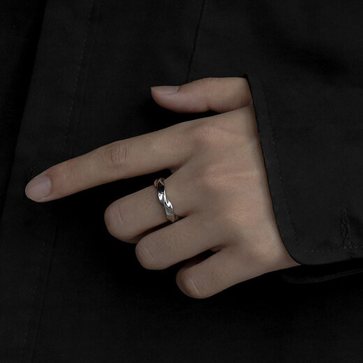 QMXD free engraving Möbius ring men's trendy hip-hop retro open men's single ring tail ring for boyfriend