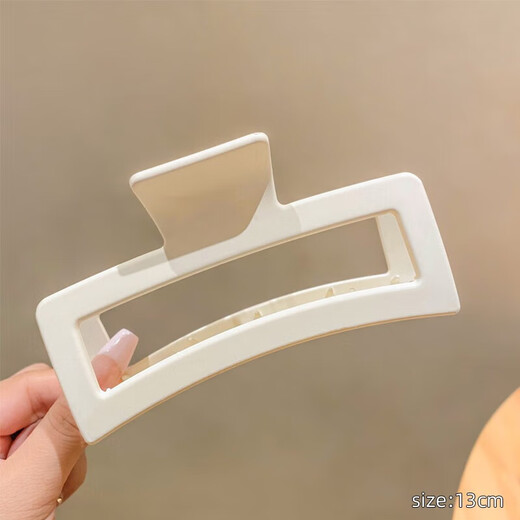 Mu Ding Ding Large 13cm Shark Clip Back of the Head Hair Clip Clip for Hair with Multiple Square Hair Clips and Hair Clips for Women Large 13cm Clip (White + Black + Coffee)