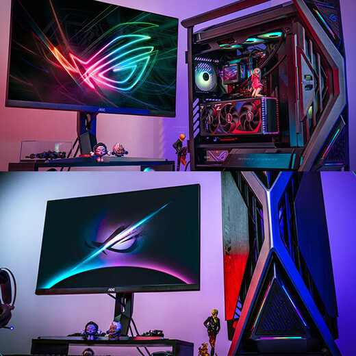 ASUS ROG Family Bucket R7 9800X3D AMD RTX5080 Host Night God Creator DIY Customized Host Game Rendering Assembly Computer AI Learning Complete Machine Four R7 9800X3D+RTX5080