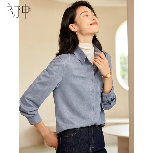 First application Spring and Autumn thick long-sleeved shirt for women in the wilderness Maillard retro velvet soft layered shirt jacket S144C6002