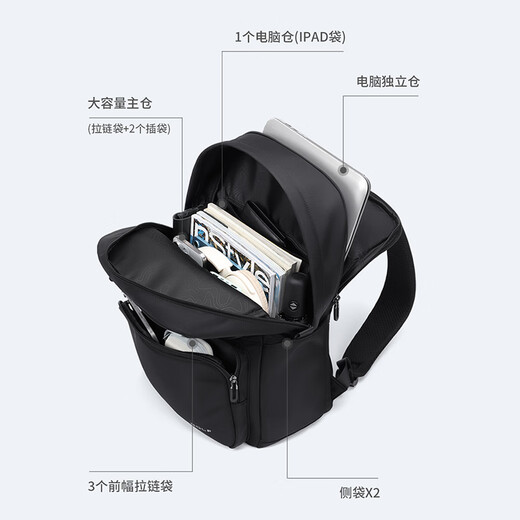 高尔夫（GOLF）双肩电脑包男士16英寸华为苹果笔记本商务出差旅行背包书包大容量