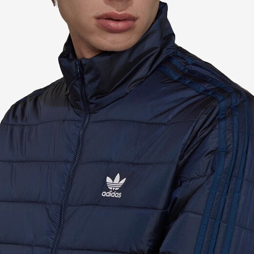 阿迪达斯 （adidas）三叶草棉服男装冬季薄款保暖棉衣立领防风运动服休闲外套 HL9215 XL