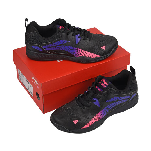 Li Ning Table Tennis Shoes Men's and Women's National Team Competition Training Sports Shoes Breathable and Wear-Resistant Hawkeye 2.0 Black 39