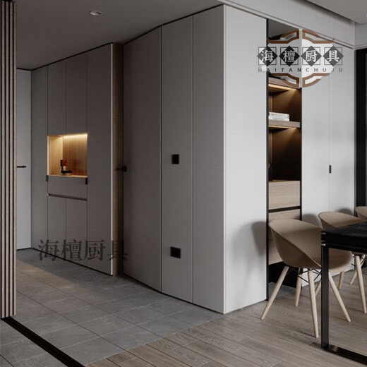 Miaopule 2024 new invisible door and wall integrated background wall grille door custom solid wood veneer wainscot door TV bed measurement size