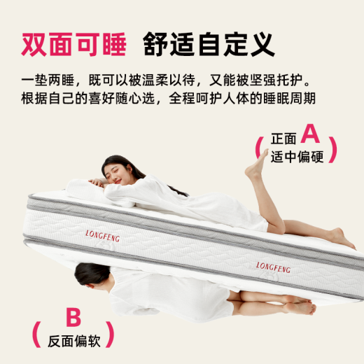 
Dragon and Phoenix Mattress Flagship Type 2 European natural latex Independent silent spring mattress 1.8 meters 1.5 meters thickened Simmons Upgraded version of flagship 2 22CM Moderately hard 1350*1900