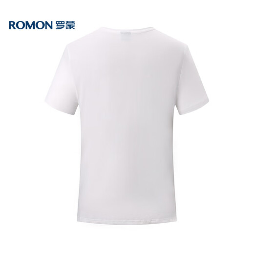 罗蒙（ROMON）短袖t恤男夏季休闲短袖男士冰丝感打底衫体恤男LM688 白色 2XL