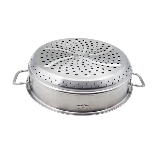 Momscook stainless steel steamer steamer 304 two-layer steamer double bottom thickened gas induction cooker universal soup pot steamer dual-purpose (MT32ST) double-layer steamer 32cm