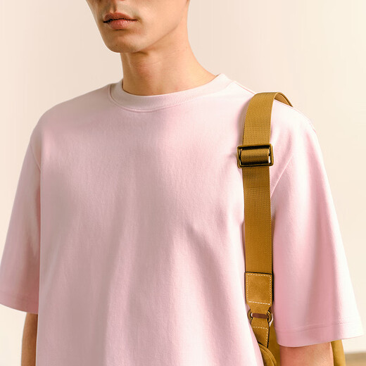 
Sketch men's clothing 2025 spring and summer new product cotton roman cloth round neck loose solid color short-sleeved T-shirt casual 9P1115080 687 light pink L
