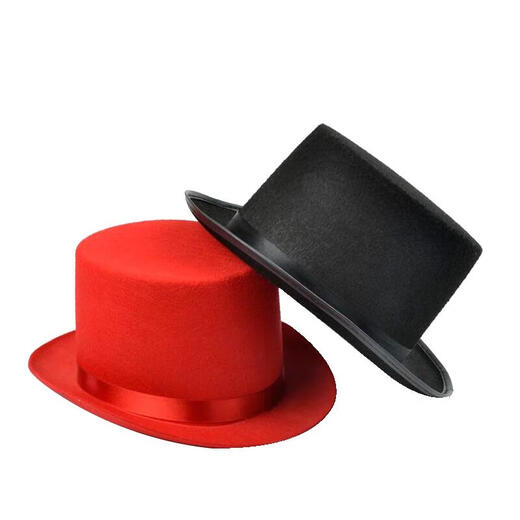 Xiniu black top hat, magician hat, performance hat, photo studio decoration hat, gentleman hat, Halloween performance, medium and high hat (black)