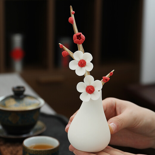 Oriental clay ceramic handmade vase tabletop decoration living room flower arrangement modern home bedroom art decoration D04-89A plum vase handmade art