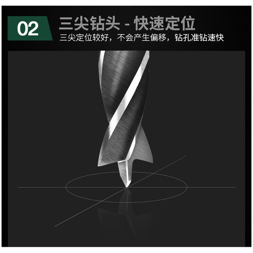 Raymond three-point round handle woodworking drill bit set drill twist opening drill wood hole expander 3-10mm eight-piece set