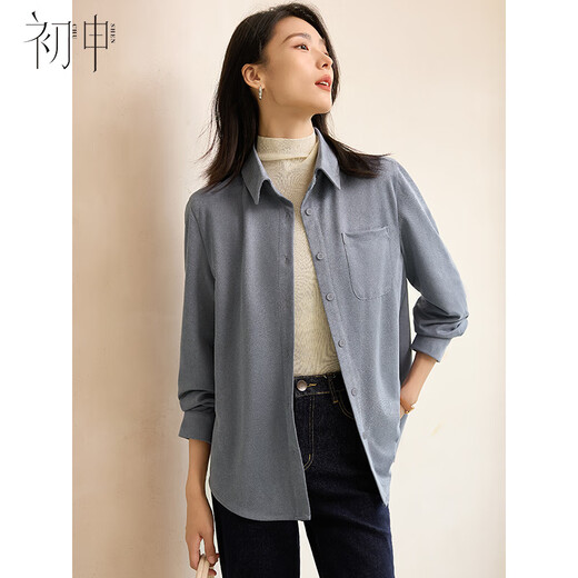 First application Spring and Autumn thick long-sleeved shirt for women in the wilderness Maillard retro velvet soft layered shirt jacket S144C6002
