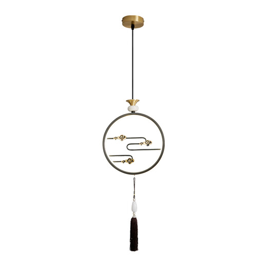 Cesaro lampe tout en cuivre nouveau style chinois chevet petit lustre salon fond applique style chinois chambre lampe de chevet lampe d'étude 9929 Xiangyun-noir frotté or-lumière neutre tout cuivre