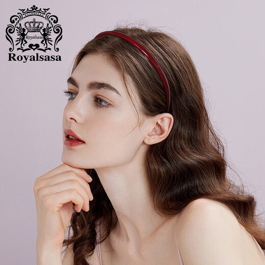 Royal sasa royal sasa ultra-fine solid color hairband with toothed hair accessories Korean headband face wash broken hair clip simple versatile headwear red RE