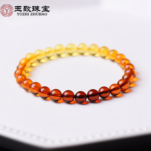 Jade Natural Amber Blood Amber Gold Amber Gradient Rainbow Bracelet Necklace with Certificate Natural Amber Rainbow Bracelet Bead Diameter 7mm