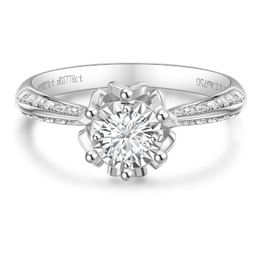 Kimberley Diamond Fanghua Diamond Ring 18K Gold Proposal Ring Carat Effect for Marriage Couples Carat Effect Christmas Gift for Girls Main Diamond 11 Points/Secondary Diamond 19/G Color/VS1-13