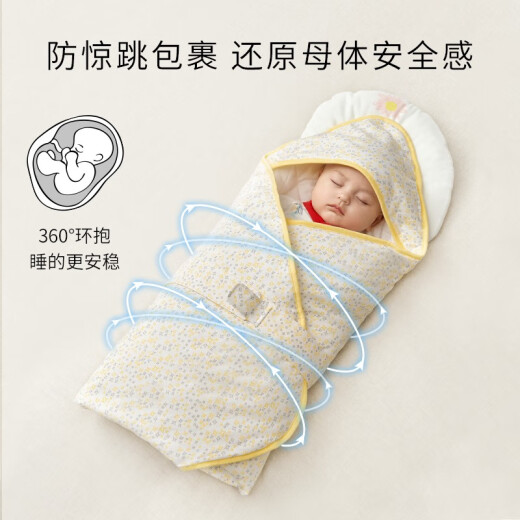 Ying's baby quilt, male and female baby quilt, spring and summer four seasons pure cotton newborn cover quilt, hooded sleeping bag YEBAJ0P004A01 cute little bear 85x85cm