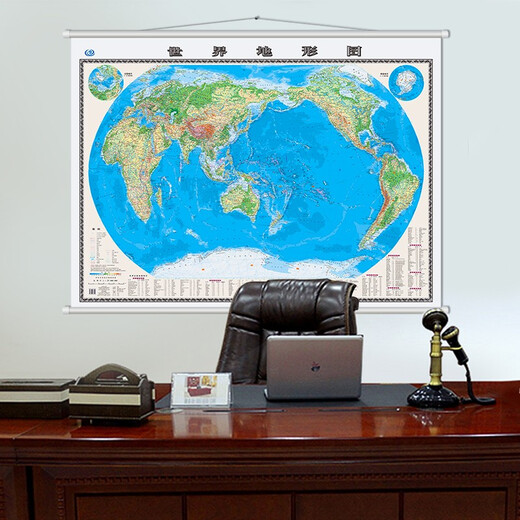 Weltkarte-Wandkarte, Geländeversion, groß, 1,5 m x 1,1 m, nahtlose Büro- und Konferenzraum-Wandkarte, Wandmalerei, Hintergrundwanddekoration