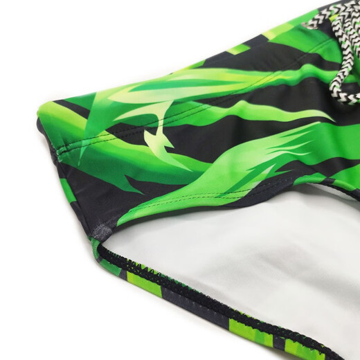 UXHUXH男式三角泳裤热带树叶风格印花泳池装备沙滩海洋世界沙滩用裤 绿色 2XL