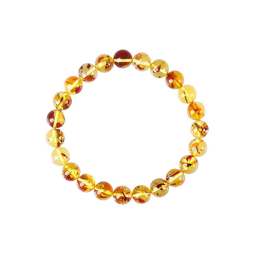 Ouchini Amber Bracelet Natural Raw Stone Exploded Buddha Beads Flower Amber Beads Single Circle Bracelet for Women as a Valentine's Day Gift for Chinese Valentine's Day