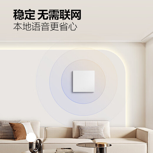 BULL smart switch, voice/manual control, no need to connect to the Internet, one-person remote control switch, white GTQ112