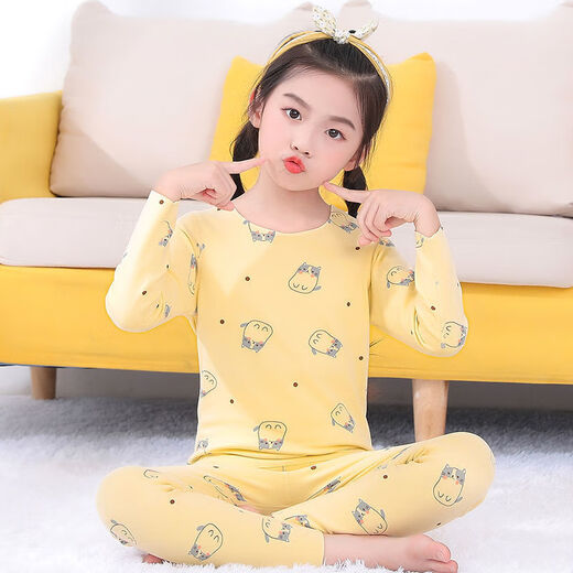 Disney Children's Thermal Underwear Set Thermal Storage German Velvet Girls Seamless Boys' Double-sided Velvet Pajamas Middle and Large Children's Autumn and Winter Hair Silver Dinosaur (German Velvet Set) 120 Suitable for 42 Jin Jin equals 0.5 kg