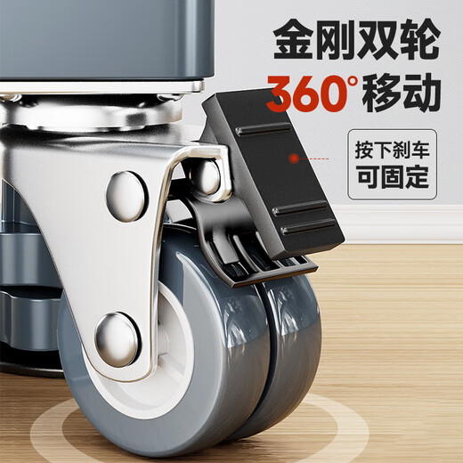 Angtu Haier washing machine base fully automatic pulsator drum anti-slip anti-shock foot pad tripod air conditioner refrigerator heightening bracket heighten pulley support moisture-proof special movable universal wheel mobile special model 4 double wheels double brakes + double tubes + 8 column feet + double anti-shock locks