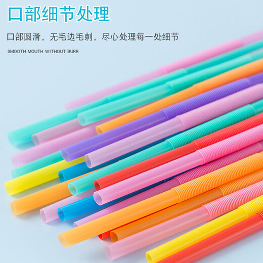 Mengting disposable straws individually packaged bendable plastic children's food grade art straws 100 pieces