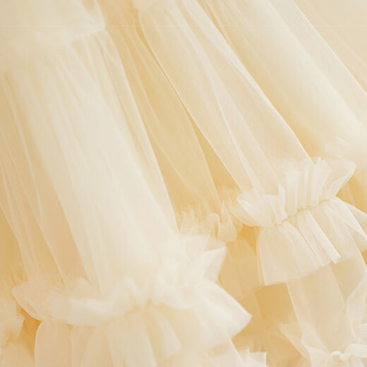 LUOBOBEIBEI girls' dress piano New Year's greetings autumn and winter style little girl dress beige 120