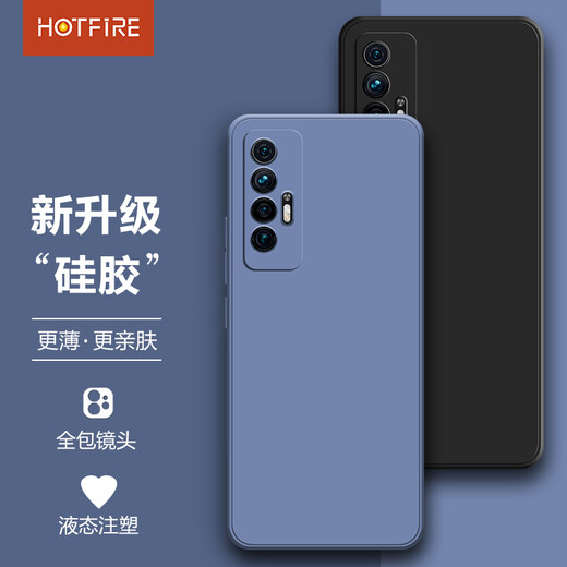 HotFire is suitable for Xiaomi 10s mobile phone case, mi 10S protective cover, lens all-inclusive upgrade, matte anti-fall, men and women, silicone, soft, personalized, simple and trendy - lavender gray