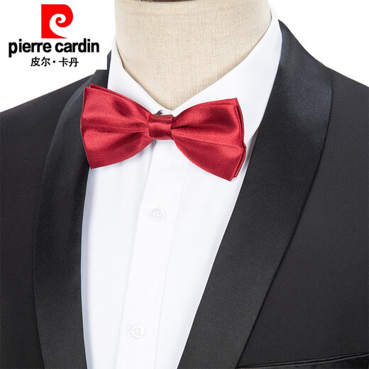 Pierre Cardin suit men's art test clothing host dress men's vocal band chorus performance suit groom's suit black jacket + pants tie 5XL weight 210Jin Jin equals about 0.5 kg