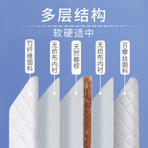 ULOP crib mattress natural coconut palm baby mattress winter and summer double-sided newborn coconut palm mattress student bed mattress environmentally friendly coconut palm mattress 105X61X3CM