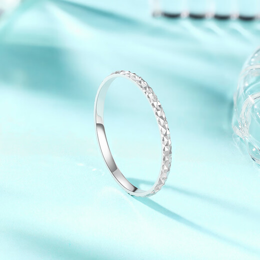 Liuguifu Jewelry Platinum Ring Multilateral Symphony PT950 Platinum Ring Female PT0100108 12# 1.2g