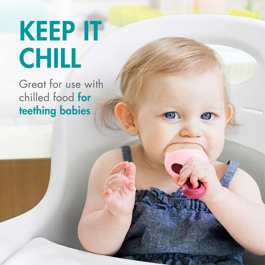 Boon silicone fruit and vegetable bites for babies, self-feeding food aid, refrigerated to relieve teething, 6 months and above