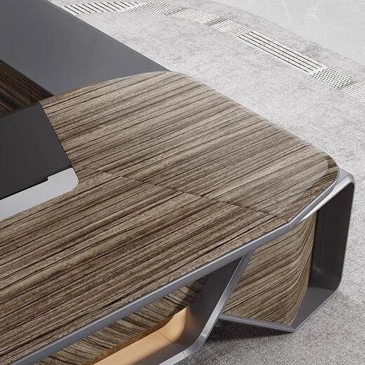 Hanji Tangyu high-end boss desk large office chairman president ebony wood paint light luxury high-end executive desk top luxury ebony wood 2.8 meters boss desk