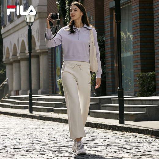 FILA official women's shoes FLUID 5 cat claw casual shoes fashionable retro sports shoes for women milk white/romantic purple-GO 38