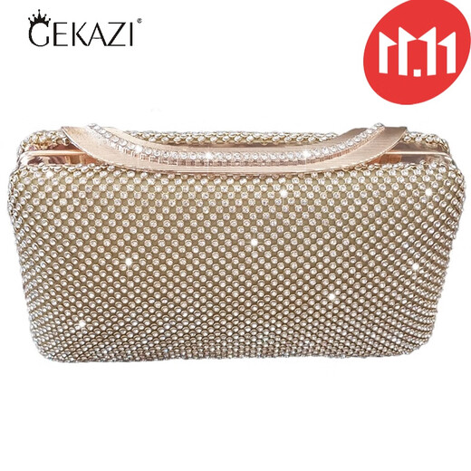 GEKAZI 2022 Chinese Valentine's Day handbag women's small bag banquet clutch bag evening dress dinner bag diamond wedding cheongsam bag handbag gold noble gold