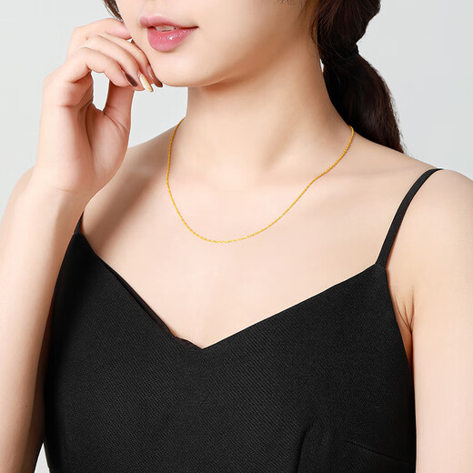Mengjinyuan 18K gold necklace with gold 750 hollow spun silk chain clavicle chain as a birthday gift for girlfriend