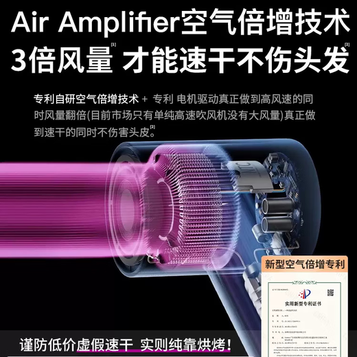 Saint-Siman leaves-free and hair-free genuine hair dryer hotel hair dryer household silent high-power hair salon high-power protective hair dryer silver gray single nozzle comes with bracket top version 1 1.8 meters wire