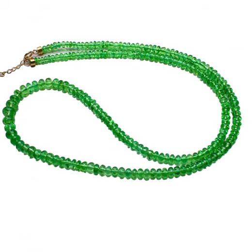 DL 1998 Fat Donglai same style tanzanite tourmaline tsavorite blue orb bead chain millet beibei chain pink spinel ruby 925 silver blue Linhui faceted necklace 3.24.6m