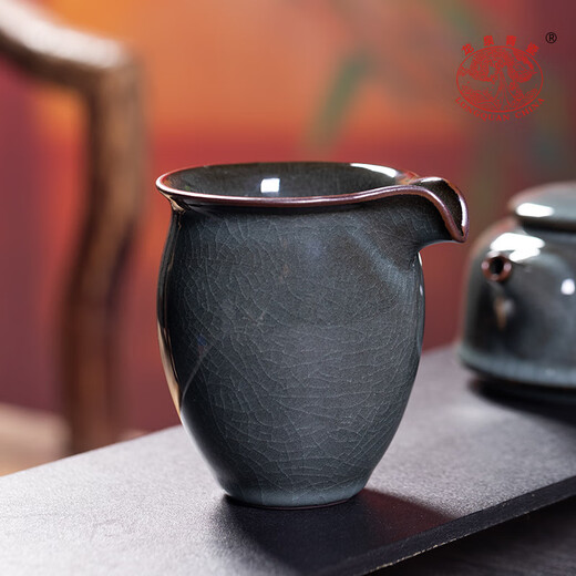 Longquan celadon high-end tea set Ge kiln iron tire ice crack open piece home reception tea pot tea cup set gift box iron tire fixed pot tea set 10 pieces gift box