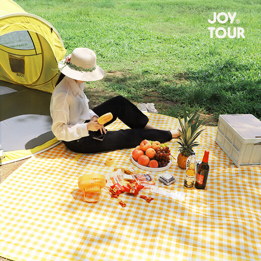 JOYTOUR disposable picnic mat, wash-free lazy mat, beach mat, portable disposable tablecloth, red grid 180*180